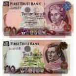 Northern Ireland, First Trust Bank (2), 20 Pounds dated 1st May 2007, 10 Pounds dated 1st January
