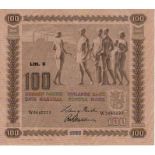 Finland 100 Markkaa dated 1922 (issued 1932 - 1945), Litt. C serial W 0647705 (Pick65a) lovely crisp