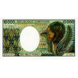 Gabon 10,000 Francs issued 1991, serial K.001 992658 (TBB B206b, Pick7b) Uncirculated