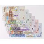 Kuwait (6), a good collection of Uncirculated notes, 20 Dinars, 10 Dinars, 5 Dinars, 1 Dinar, 1/2