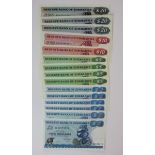 Zimbabwe (15), 20 Dollars (3) dated 1983 & 1994, 10 Dollars (2) dated 1983 & 1994, 5 Dollars (4)