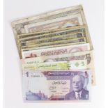 Tunisia (12), 10 Dinars dated 1994, 5 Dinars (2) dated 2013 & 1973, 1 Dinar (4) dated 1980, 1972 &