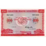 Northern Ireland, Ulster Bank Limited 100 Pounds dated 1st March 1977, signed R.W. Hamilton,