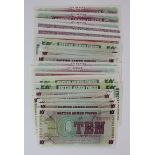British Armed Forces (23), 2 sets of notes with MATCHING LOW & HIGH serial numbers, first set with
