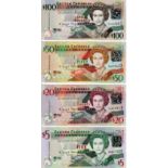 East Caribbean (4), 100 Dollars, 50 Dollars, 20 Dollars and 5 Dollars issued 2008, (TBB B231, B233 -