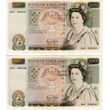 Gill 50 Pounds (2) Pictorial Series D issued 1988, a consecutively numbered pair, serial D54