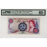 Isle of Man 5 Pounds issued 1979, signed Dawson, serial B708855 (TBB B107c, Pick35a) in PMG holder