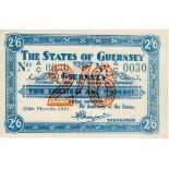 Guernsey 2 Shillings Six Pence dated 25th March 1941, German Occupation issue during WW2, VERY LOW