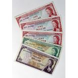 East Caribbean (5), 20 Dollars issued 1965 good Fine to about VF, 5 Dollars issued 1965 Montserrat