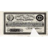 Stamford Spalding & Boston banking company 5 Pounds dated 1st February 1907, No. M5890 for the