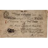 Henry Hase 1 Pound dated 6th March 1818, a scarcer early date, serial No. 5710, (B201b, Pick190)