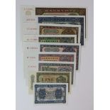 Germany Democratic Republic (9) comprising 1000, 100, 20, 10, 1 Deutsche Mark & 50 Pfenning all