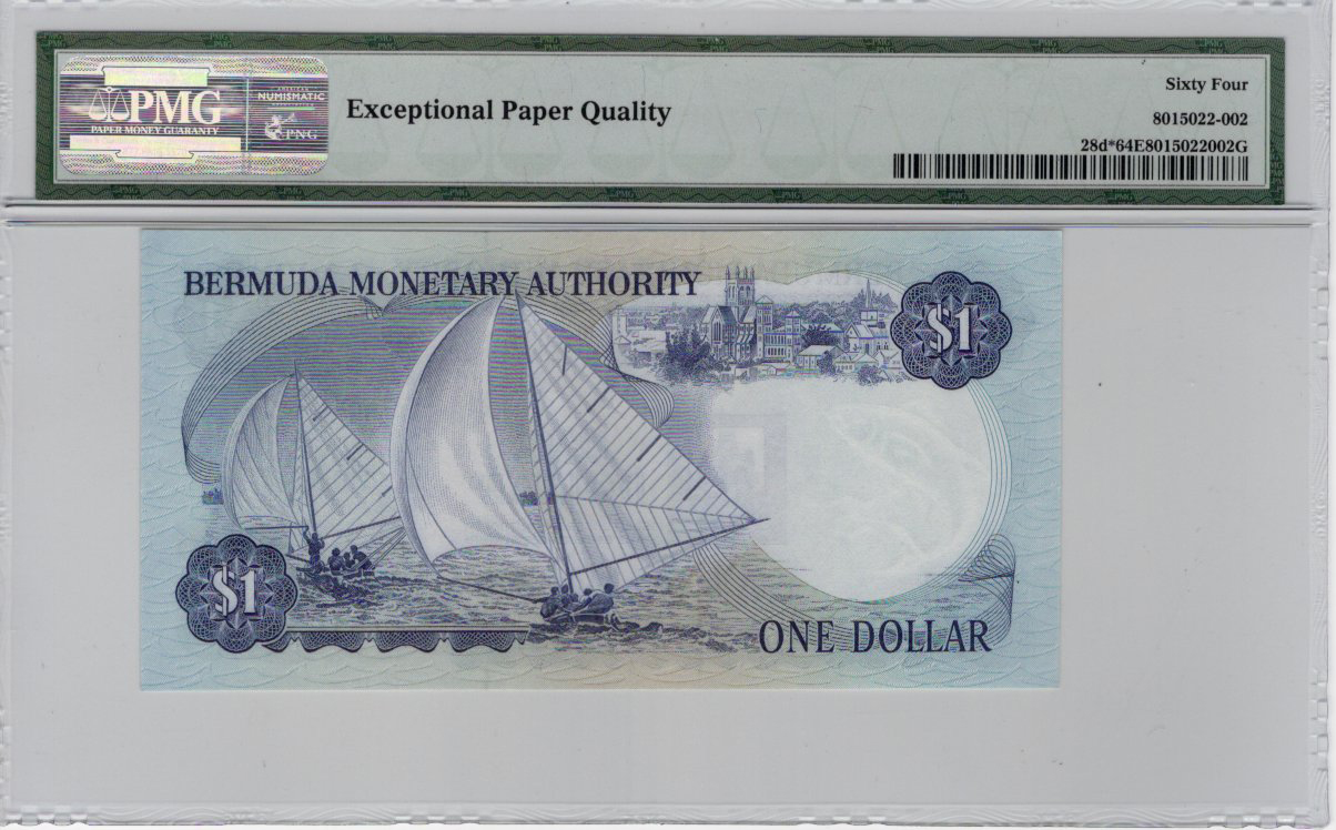 Bermuda 1 Dollar dated 1st January 1988, rare 'Z/1' REPLACEMENT note, serial Z/1 161039 (TBB B201hr, - Image 2 of 2