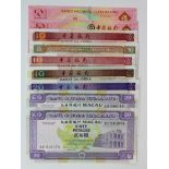 Macao (9), Banco Nacional Ultramarino 20 Patacas (2) dated 1996 & 10 Patacas dated 1991, Banco da