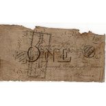 Bath Bank 1 Pound dated 1823, serial No. 4937 for Cavenagh, Browne, Bayly & Browne (Outing96a)