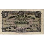 Isle of Man, Lloyds Bank Limited 1 Pound dated 26th February 1954, signed Greenwood & Collister,