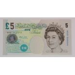 Lowther 5 Pounds issued 2002, FIRST RUN serial HA01 006846 (B393, Pick391a) Uncirculated