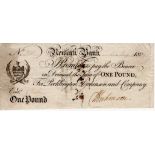 Newark Bank 1 Pound dated 1809 for Pocklington, Dickinson and Company, serial No. 260 (Outing1488i),