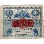 Scotland, Union Bank Limited 1 Pound dated 7th July 1920, a very scarce early issue, signed J. F.