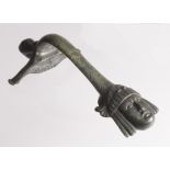 Roman 1st Century A.D. bronze handle with theatre mask, length 140mm, width 70mm approx.