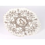 Queen Victoria 1837 - 1887 Golden Jubilee plate, with portrait of Victoria to centre, surrounded