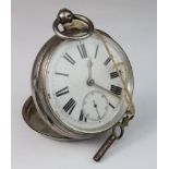 Silver cased open face pocket watch, by G Croft & Co., hallmarked 'GC&Co, Chester 1890', diameter