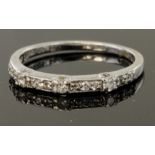Platinum diamond set half eternity ring with known diamond weight of 0.25ct, finger size M, weight
