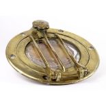 Brass ships porthole, circa early 20th Century, diameter 25.5cm approx,