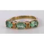 9ct hallmarked Gold Gems TV Siberian Emerald Ring, gem weight 1.171ct size N weight 3.1g with COA