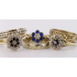 Job lot of 9ct hallmarked Gold Rings weight 14.6g (6)