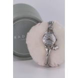 Ladies Radley silver coloured bracelet quartz wristwatch, box and papers