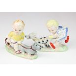 Wade. Mabel Lucie Attwell characters; Sam and Sarah, both marked on their base 'Wade Porcelain -