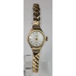 Ladies 9ct cased "Uno" wristwatch, hallmarked 1967. Working when catalogued