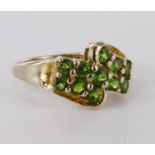 9ct hallmarked Gold Gems TV Russian Diopside Ring , gem weight 0.855ct size N weight 3.0g with COA