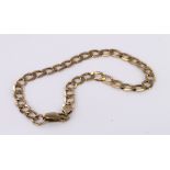 9kt marked Gold Curb bracelet weight 3.6g