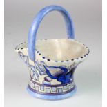 Charlotte Rhead tube-lined pottery basket, marked on base 'Bursley Ware, Charlotte Rhead, England