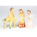 Wade. Three 1930's Wade figures, two with a cellulose finish and one with an underglaze finish,
