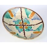 Ratinho Faience Bowl (Coimbra Portugal late 19th century) Glazed decoration in blues, greens and