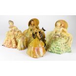 Wade. Five early Wade figurines, comprising Romance (x 2), Pompadour 8, Gloria 2 & one other, makers