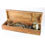 Brass 'Knotmaster' ships log, circa late 19th to early 20th Century, contained in original oak case