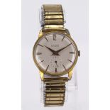 Gents. Lanco gold plated mechanical wind "antimagnetic" wrist watch on expanding strap, working when