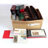 Eight Albums and a quantity of loose GB FDC's in large heavy box. From several sources with varied