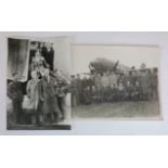 Cardiff City rare wartime original b&w photo of Cardiff Team in front of Dakota ready to leave RAF