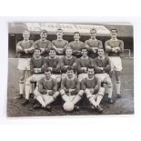 Cardiff City season 1964/65 black & white press photo 9"x7" of the Squad taken 6/1/1965 mid