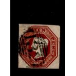 GB 1848 QV 10d embossed stamp, SG.57, superb 4 margin cut-square. Cat £1500