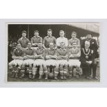 Cardiff City 1950/51 black & white postcard sized photo at Bangor City for Welsh Cup 6th Round Match