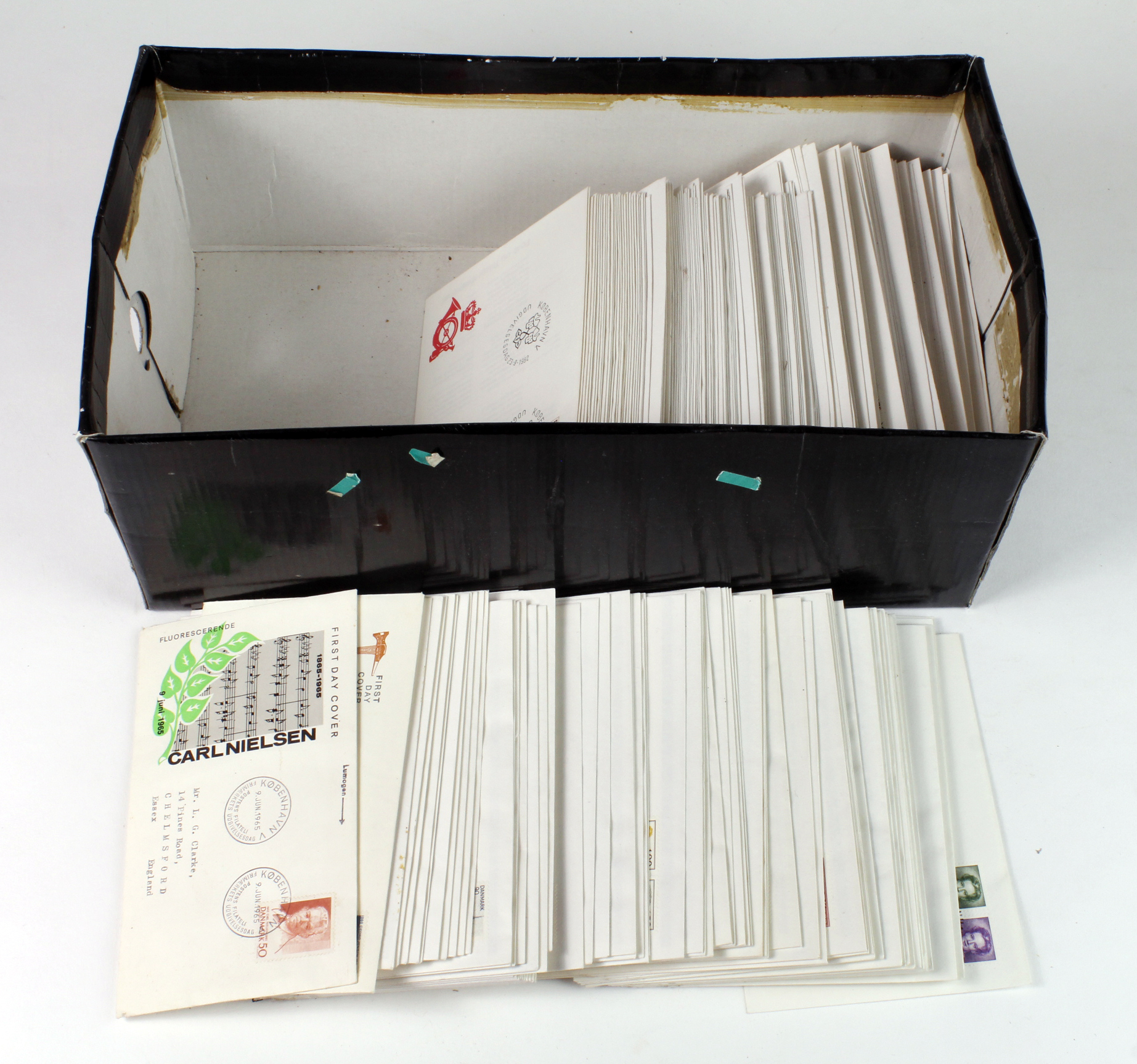 Denmark - black shoebox of unaddressed illustrated FDC's 1970's to 1980's. Nice lot in fine