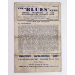 Birmingham City v Northampton Town scarce programme, League North Cup 1st Rnd 2nd Match. Played 31/