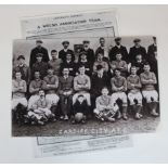 Cardiff City b&w 10"x8" copy of First Cardiff City team players directors etc. Taken 1st season