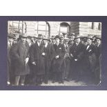 Cardiff rare 6"x4" approx black and white press photo of Players & officials in civilian cloths